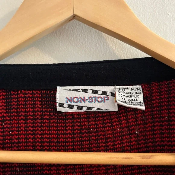 Bold Red & Black Dog Pattern Cardigan - Picture 4 of 4